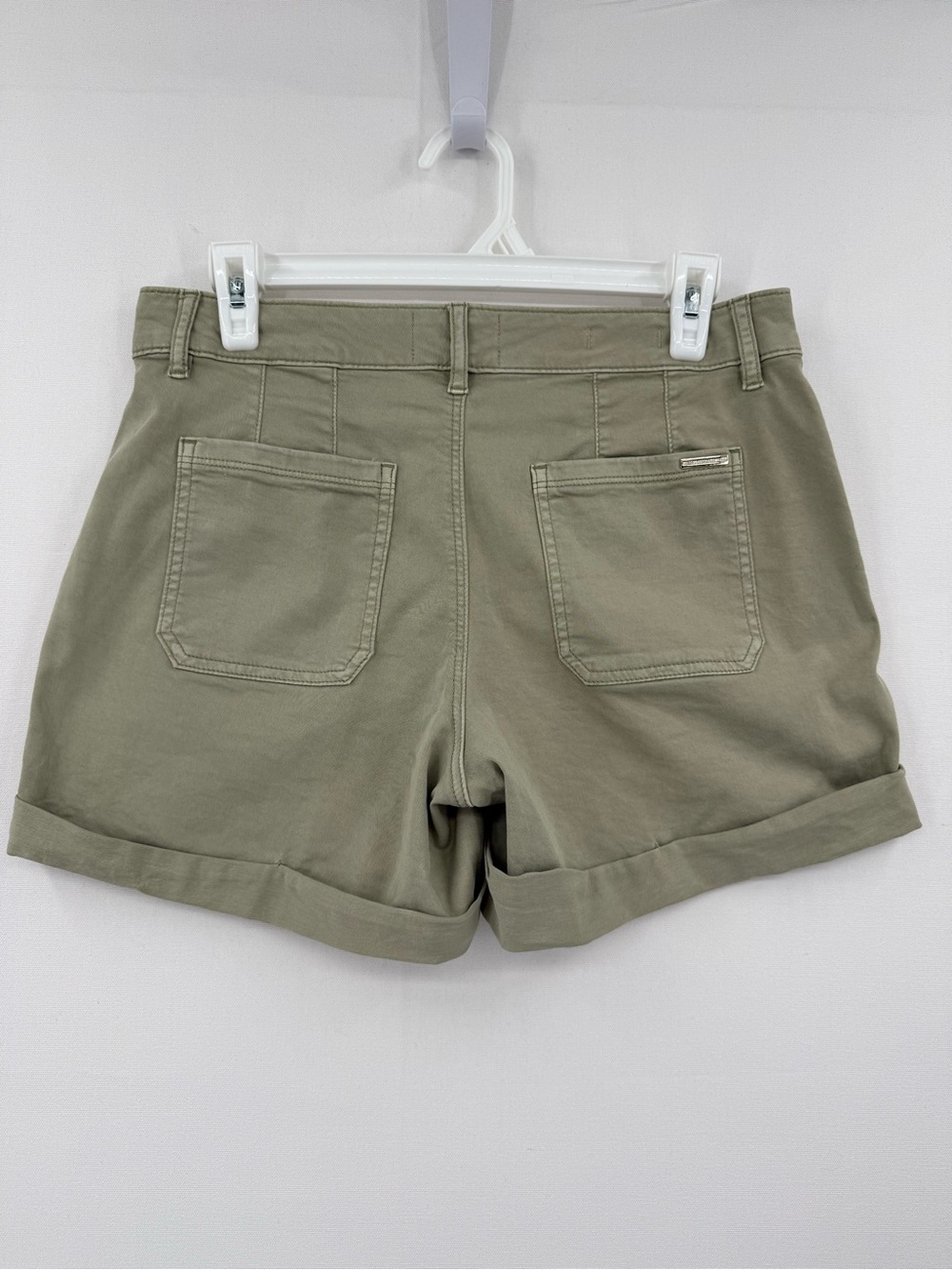 White House Black Market WHBM Olive Green Cargo Shorts Mid Rise Utility 4.5” - Picture 7 of 13